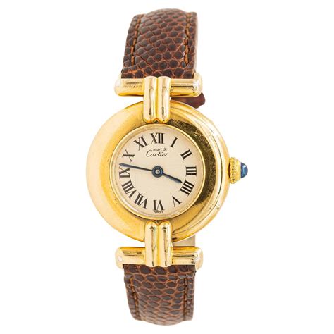 vermeil orologio donna mist de cartier argento placato quartz|cartier vermeil must.